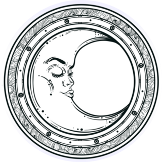 Vintage Hand-drawn Work Of Moon Sticker
