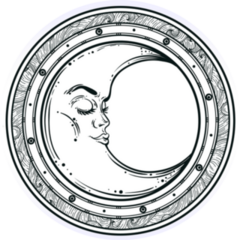 Vintage Hand-drawn Work Of Moon Sticker