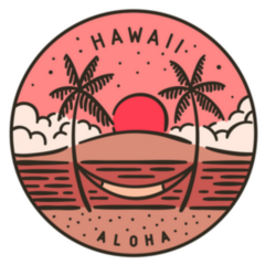 Vintage Hawaii Aloha Label Sticker