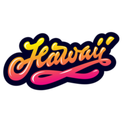 Vintage Hawaii Juicy Funky Typographic Sticker