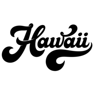 Vintage Hawaii Lettering In Retro Style Sticker