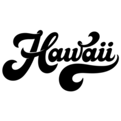 Vintage Hawaii Lettering In Retro Style Sticker