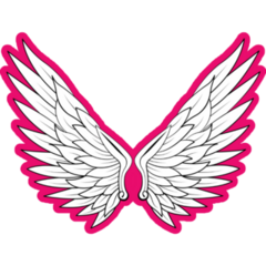 Vintage Heraldic Wings On Pink Sticker