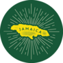 Vintage Jamaica Map Sunburst Sticker