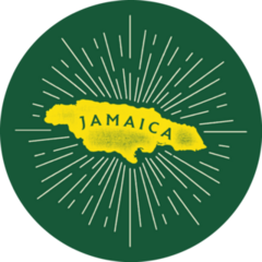 Vintage Jamaica Map Sunburst Sticker