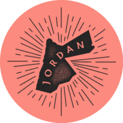 Vintage Jordan Map Grunge Pink Sticker