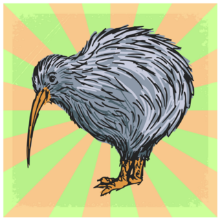 Vintage Kiwi Bird New Zealand Sticker