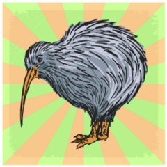 Vintage Kiwi Bird New Zealand Sticker
