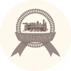 Vintage Label / Logo With Retro Locomotive Train Sticker