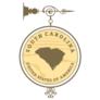 Vintage Label With Map Of South Carolina Sticker