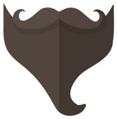 Vintage Man Mustache Beard Sticker