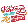 Vintage Means Preloved Thrift Lettering Sticker