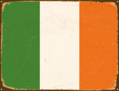 Vintage Metal Sign Ireland Flag Sticker