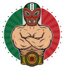 Vintage Mexican Wrestler Design Sticker