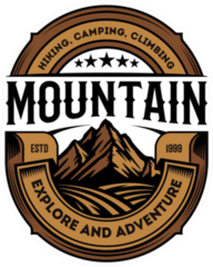 Vintage Mountain Adventure Badge Sticker