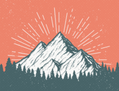Vintage Mountain And Woods Sticker