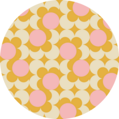 Vintage Multi Colored 70s Floral Pattern Sticker
