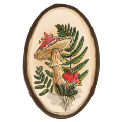 Vintage Mushrooms In An Oval Frame Sticker