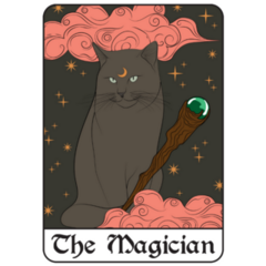 Vintage Mystic The Magician Tarot Card Sticker
