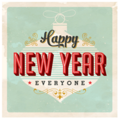 Vintage New Years Eve Card On Ornament Sticker 