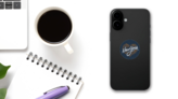 Vintage New York Calligraphic Sticker on a Phone (New) example