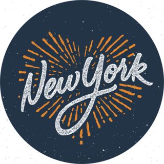 Vintage New York Calligraphic Sticker