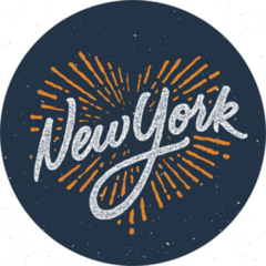 Vintage New York Calligraphic Sticker