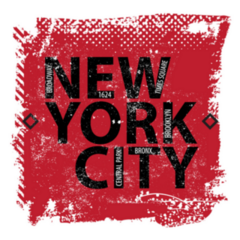 Vintage New York City Red Brush Lettering Sticker