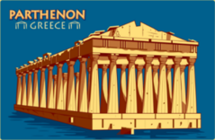 Vintage Parthenon In Athens Sticker