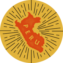 Vintage Peru Map With Grunge Texture Sticker