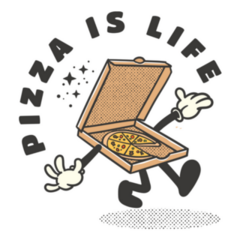 Vintage Pizza Box Pizza Is Life Sticker