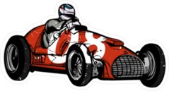 Vintage Race Car Sticker