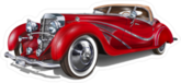 Vintage Red Car Sticker