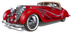 Vintage Red Car Sticker