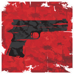 Vintage Red Grunge Gun Sticker