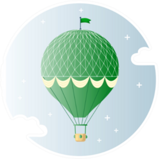 Vintage Retro Hot Air Balloon Sticker