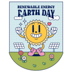 Vintage Retro Reusable Energy Earth Day Sticker