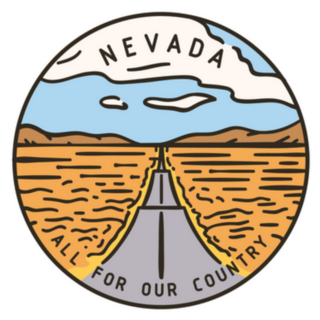 Vintage Round Label Nevada Road Sticker