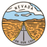 Vintage Round Label Nevada Road Sticker