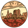 Vintage Round Label Ohio City Columbus Sticker