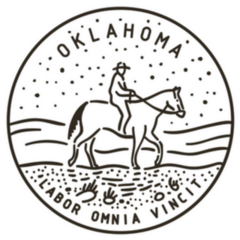 Vintage Round Label Oklahoma Cowboy Sticker