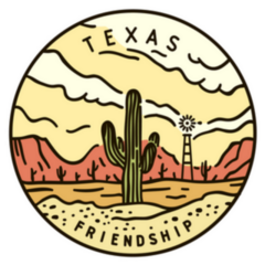 Vintage Round Label Texas Desert Cactus Sticker