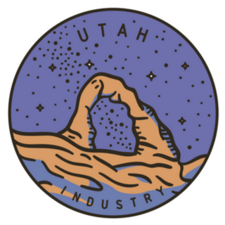 Vintage Round Label Utah Industry Sticker
