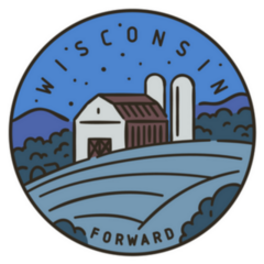 Vintage Round Label Wisconsin Forward Sticker