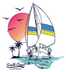 Vintage Sailboat  Illustration Sticker