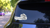 Vintage Seaside Beach View Sticker on a Rear Car Window (New) example