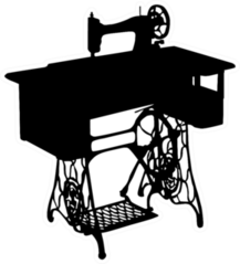 Vintage Sewing Machine Silhouette Sticker