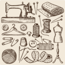 Vintage Sewing Sticker Sheet