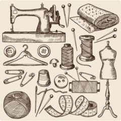 Vintage Sewing Sticker Sheet