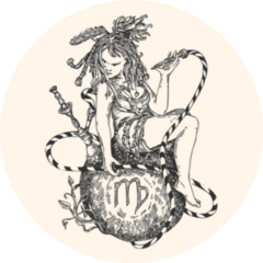 Vintage Sign Of Zodiac Virgo Illustration Sticker